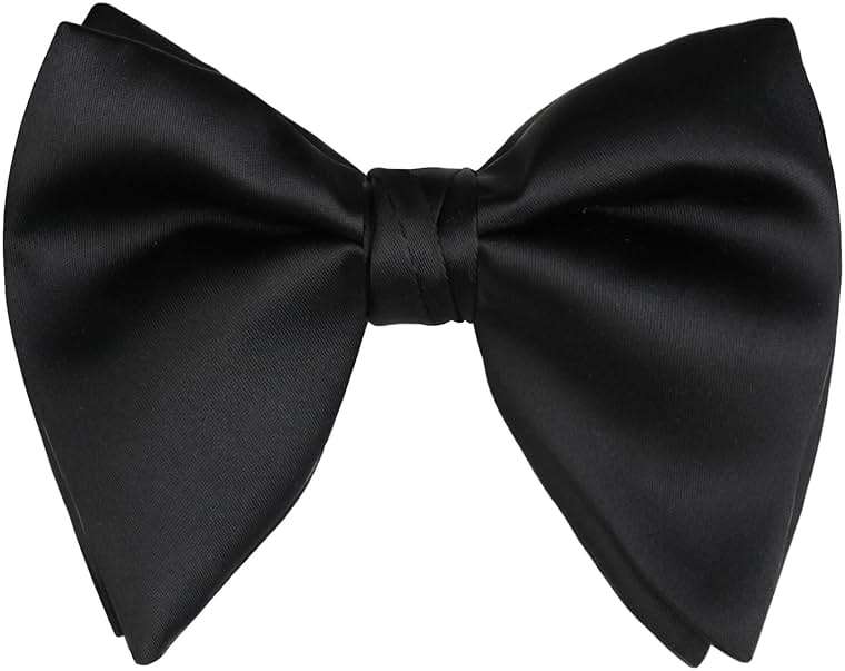 Alizeal Velvet Pre-tied Adjustable Bow Tie for Men Oversize Formal Solid Tuxedo Bowtie - Image 1
