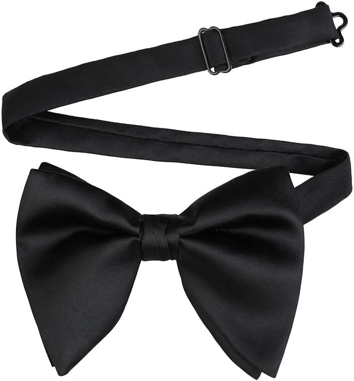 Alizeal Velvet Pre-tied Adjustable Bow Tie for Men Oversize Formal Solid Tuxedo Bowtie - Image 3