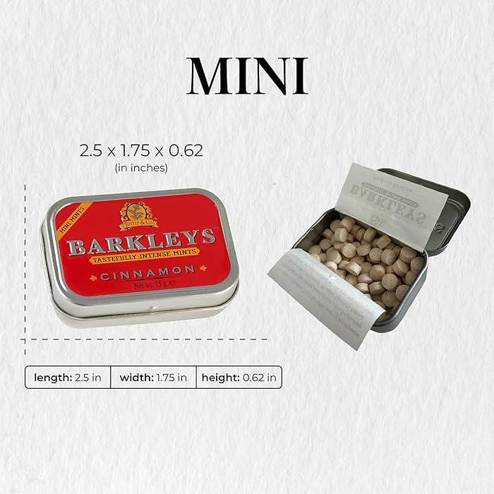 Barkleys Cinnamon Breath Mints, Mini Cinnamon Candy - Strong Cinnamon Flavor, Cool Mint for Party, After Dinner, Wedding, Everyday Use-Vegan, Reusable Travel Tins,1 Pack - 50 Count Each - Image 6