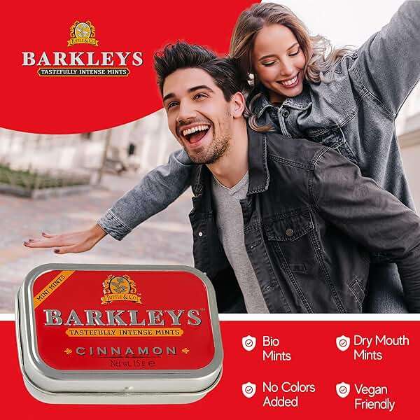 Barkleys Cinnamon Breath Mints, Mini Cinnamon Candy - Strong Cinnamon Flavor, Cool Mint for Party, After Dinner, Wedding, Everyday Use-Vegan, Reusable Travel Tins,1 Pack - 50 Count Each - Image 8
