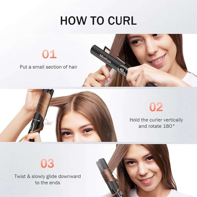 MiroPure Flat Iron Hair Straightener, 1 Inch Titanium Plates Hair Straightener with 15S Heat-up, Professional MCH Ceramic Negative Ion Hair Iron Dual Voltage for Women Hair with Auto Shut-Off - Image 7
