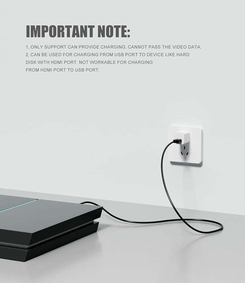 FAWETTY USB to HDMI Charger Cable Cord 3.3FT/1M USB to HDMI Adapter Cable for Mac iOS Windows 12/11/10/Vista/XP, HDTV, Satellite Box, Blu-Ray Player, etc - Image 5
