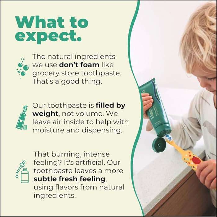 Happy Tooth Hydroxyapatite Toothpaste, Fluoride Free, Natural Whitening for Kids, Toddlers and Adults, SLS Free, Enamel Safe, Dentist Formulated with Clean Ingredients, Vanilla Frosting Flavor, 3.4oz - Image 4