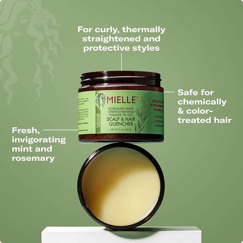 Mielle Organics Rosemary & Mint Hair Pomade for Women & Men - Conditioning Natural Hair Moisturizer to Quench the Scalp, Lock in Wave Patterns, Add Shine & Help Protect Against Dryness (5 oz) - Image 6