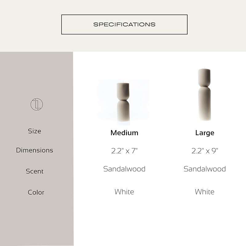 LAWA Hourglass Pillar Candle - Large Beautiful Handmade Pillar Scented Soy Wax Elegant Bubble Aesthetic Candle Housewarming Gift Home Room Shelf Decor Idea - White (Set of 2) - Image 4
