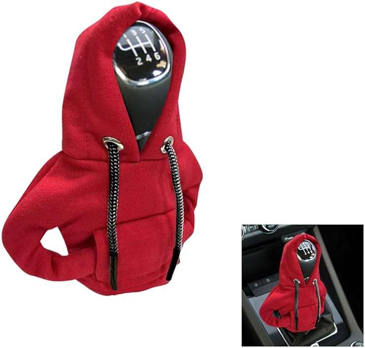 JOYCOURT Car Gear Shift Hoodie, Fashionable Gear Shift Knob Cover, Mini Hoodie for Auto Shifter, Auto Interior Cute Gadgets, Universal Car Decoration Accessories - Image 1