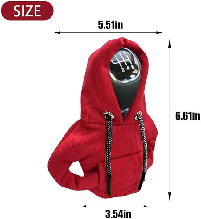 JOYCOURT Car Gear Shift Hoodie, Fashionable Gear Shift Knob Cover, Mini Hoodie for Auto Shifter, Auto Interior Cute Gadgets, Universal Car Decoration Accessories - Image 2