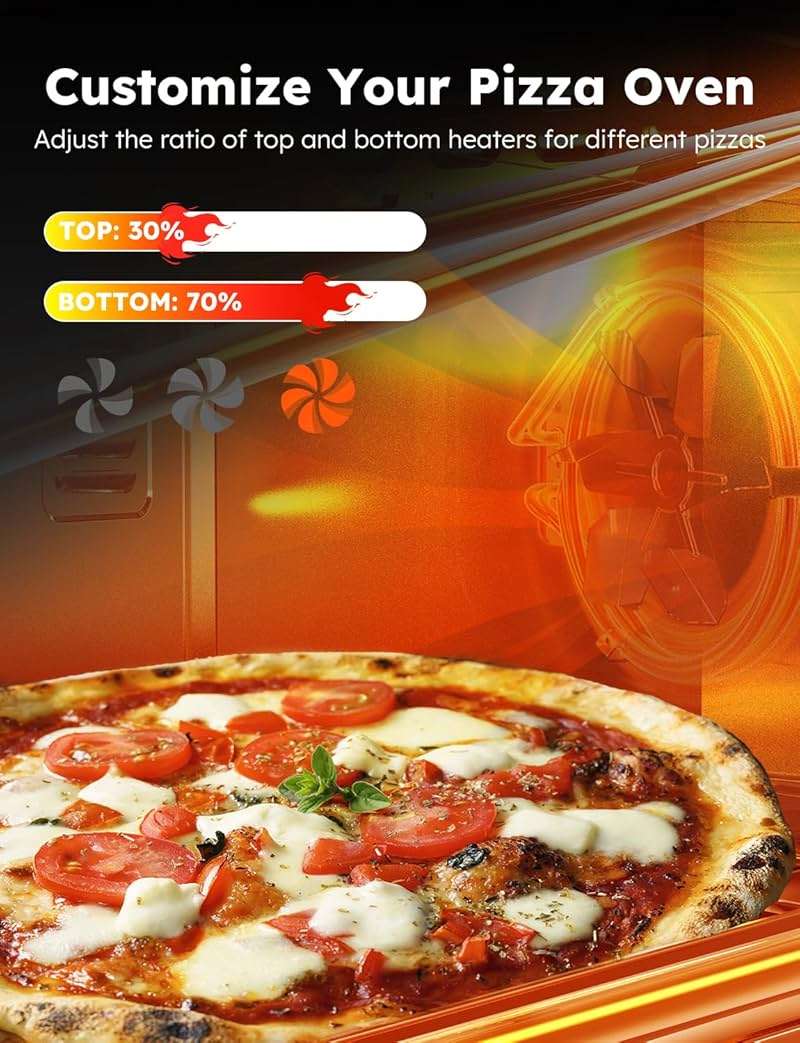 Nuwave Bravo Pro Smart Toaster Oven Countertop, True Air Fryer Combo w/Improved 100% Convection, 35% Crispier, 112 Presets, Customizable Pizza Zones, Integrated Probe, PFAS Free, 30QT, Stainless Steel - Image 4