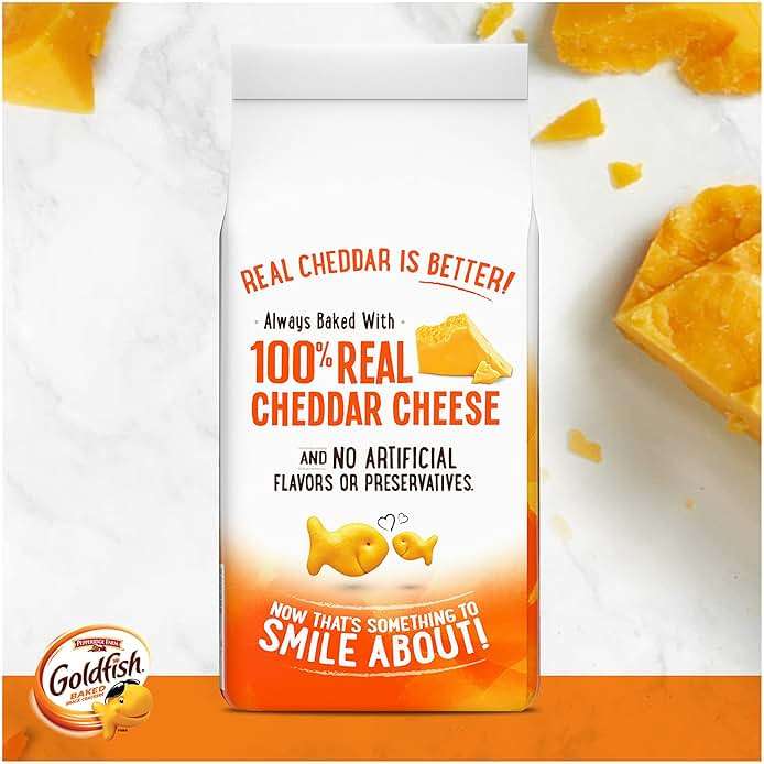 Goldfish Cheddar Cheese Crackers, Baked Snack Crackers, 6.6 oz Bag (Pack of 2) - Image 7