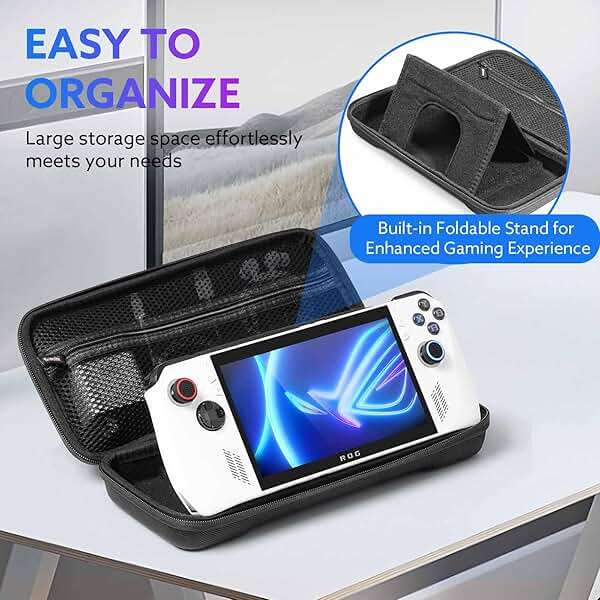 GUTIAL Accessories kit for ASUS ROG Ally 2023 - Black Accessories Bundle for ROG Alloy Gaming Handheld with Carrying Case Protective Cover case and 2 Pack Screen Protector, 6 Thumb Grips - Image 3