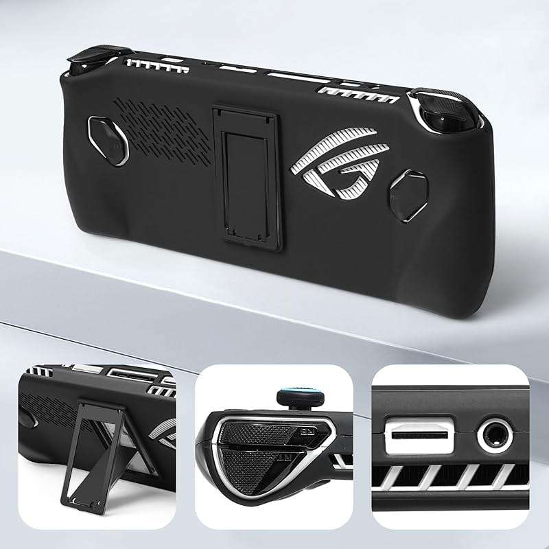 GUTIAL Accessories kit for ASUS ROG Ally 2023 - Black Accessories Bundle for ROG Alloy Gaming Handheld with Carrying Case Protective Cover case and 2 Pack Screen Protector, 6 Thumb Grips - Image 5