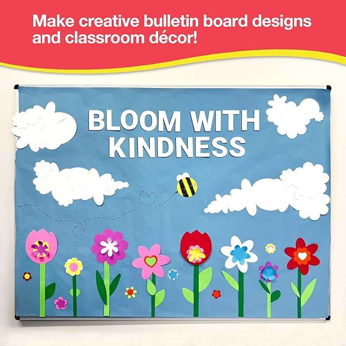 FreshCut Crafts: 280 Pieces of DIY Flower Cutouts with IDEA Guide - 2-Sided Punch Out Tulips, Daisies, Daffodils, Flowers Ideal for Spring Craft Projects, and Mother's Day DIY Gift Craft - Image 3