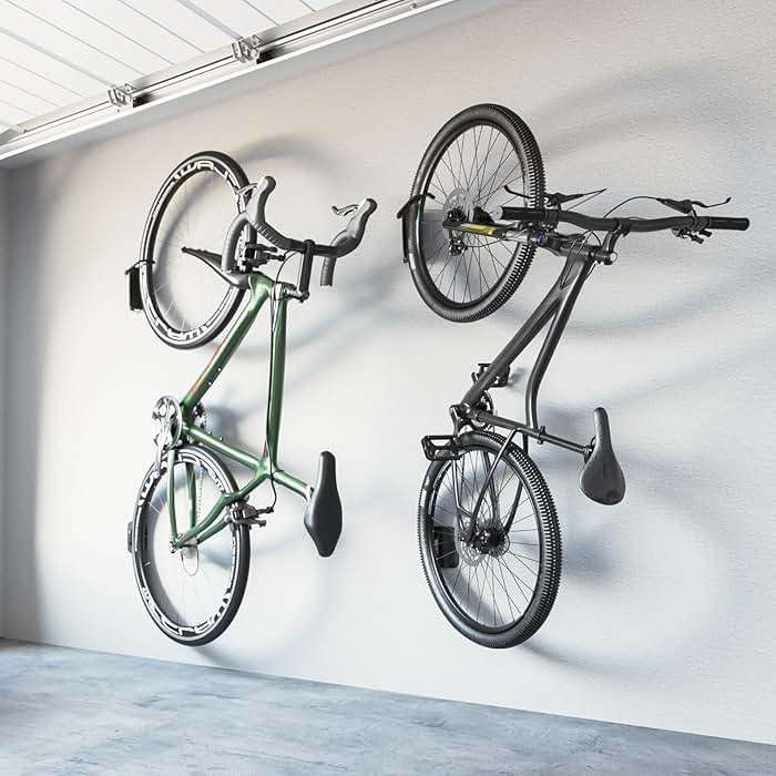 monTEK Swivel Bike Wall Mount, Bike Hangers for Garage, Space-Saving Vertical Bike Rack, Sturdy Bike Storage Rack Holds Up to 66lbs, Easy to Install, 2 Pack - Image 2
