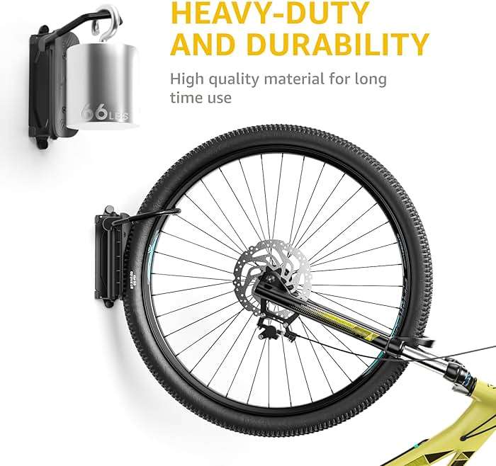 monTEK Swivel Bike Wall Mount, Bike Hangers for Garage, Space-Saving Vertical Bike Rack, Sturdy Bike Storage Rack Holds Up to 66lbs, Easy to Install, 2 Pack - Image 5
