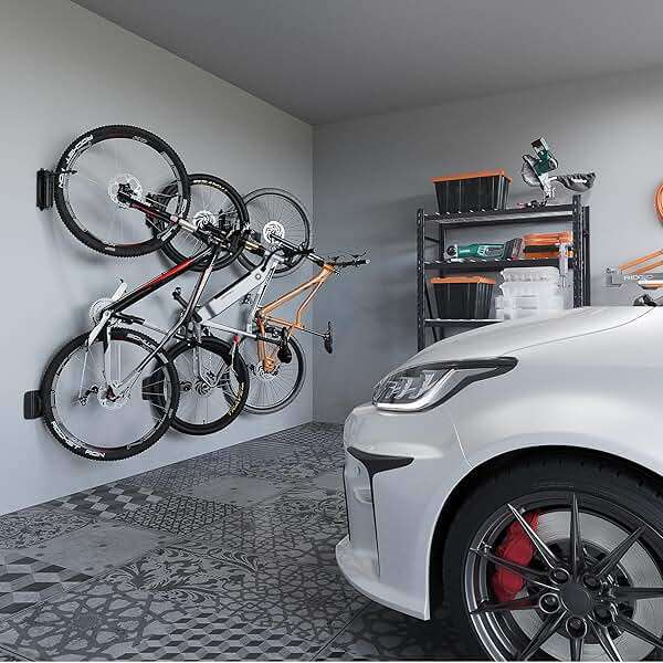 monTEK Swivel Bike Wall Mount, Bike Hangers for Garage, Space-Saving Vertical Bike Rack, Sturdy Bike Storage Rack Holds Up to 66lbs, Easy to Install, 2 Pack - Image 9