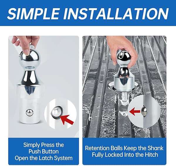 Lrichy 60629 38k 2-5/16 Inch Puck System Gooseneck Hitch Ball for 2013-2026 Ford F250/350/450 & Dodge Ram 2500/3500, 2016-2025 Chevrolet Silverado 2500/3500 HD, GMC Sierra 2500/3500 HD Nissan Titan XD - Image 4