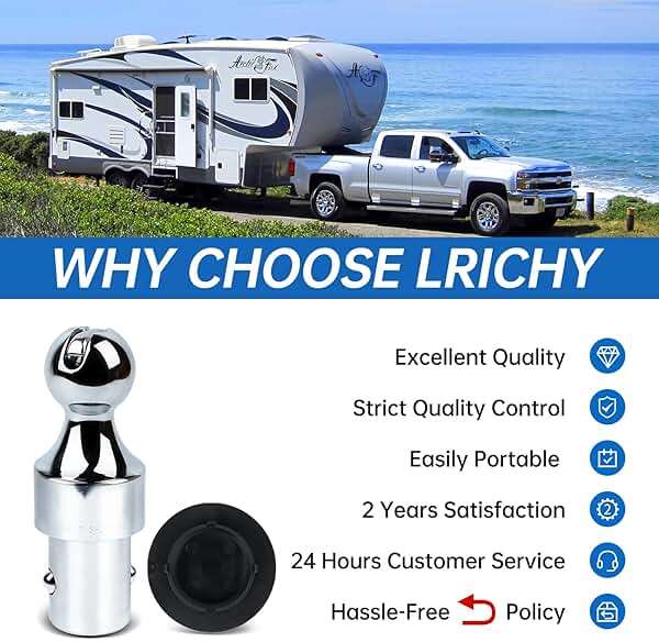 Lrichy 60629 38k 2-5/16 Inch Puck System Gooseneck Hitch Ball for 2013-2026 Ford F250/350/450 & Dodge Ram 2500/3500, 2016-2025 Chevrolet Silverado 2500/3500 HD, GMC Sierra 2500/3500 HD Nissan Titan XD - Image 5