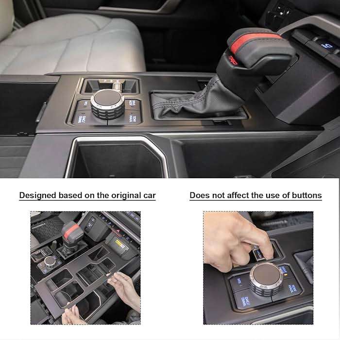 JDMCAR Central Control Gear Shift Panel Trim Cover Compatible with 2022 2023 2024 2025 2026 Toyota Tundra/Sequoia Accessories, Gear Shift Control Anti-Scratch Panel Decorative Sticker -Matte Black - Image 3