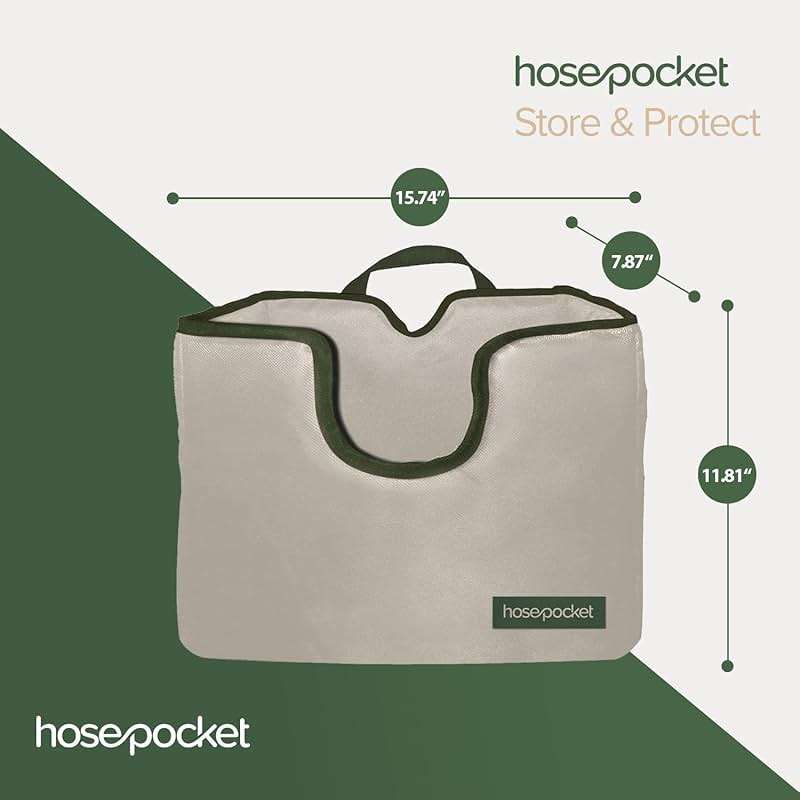 Expandable Garden Hose Holder by Hose Pocket – Store Your Expandable Garden Hose Neatly and Simply – Size Large Designed For 50-100 ft. Hose (Large) - Image 2