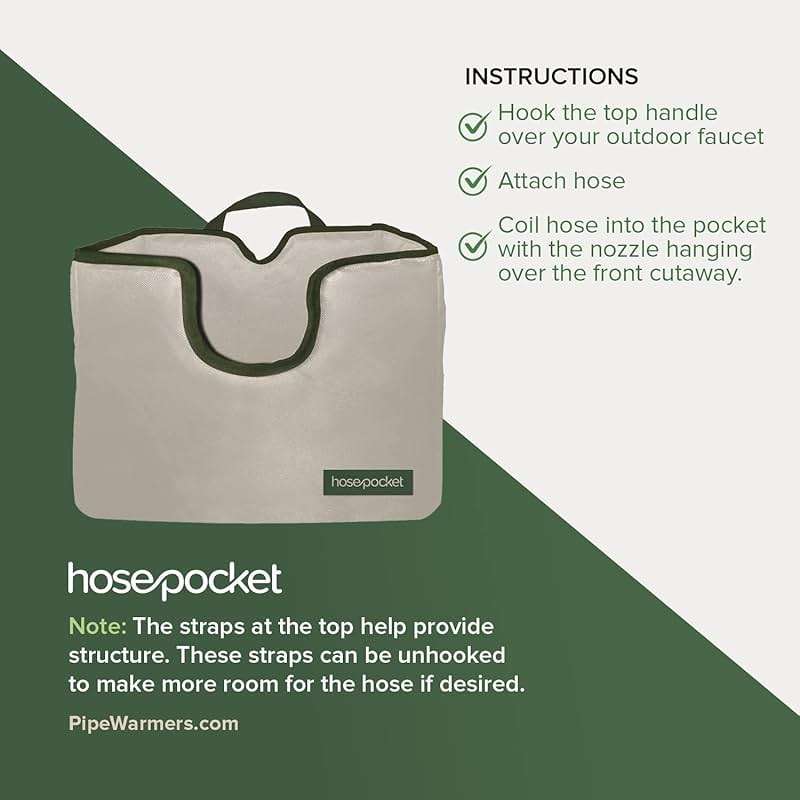 Expandable Garden Hose Holder by Hose Pocket – Store Your Expandable Garden Hose Neatly and Simply – Size Large Designed For 50-100 ft. Hose (Large) - Image 5
