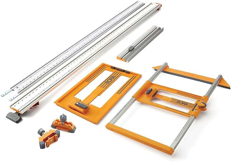 BORA 6-Piece NGX Premier Set for Making Precision Cuts, Includes 50" Clamp Edge, 50" Clamp Edge Extension, Saw Plate RT, Track Clamp Pair, T-Square Clamp Edge Accessory, Twin Rail Rip Guide, 544650 - Image 1
