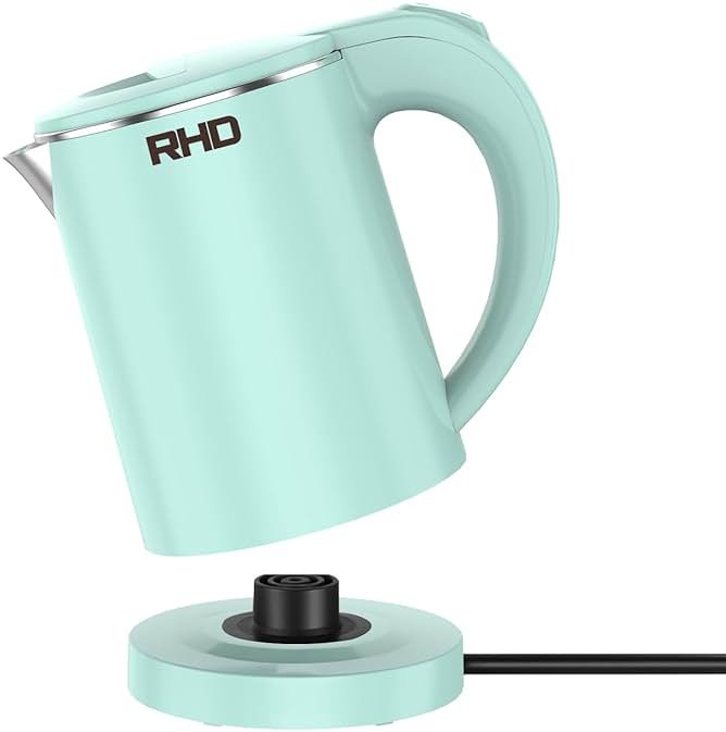0.5L Small Portable Electric Kettles for Boiling Water, Stainless Steel Travel Kettle, Fast Boil Teapot, Boil-Dry Protection & Auto Shut-Off, Perfect For Traveling Cooking, Coffee, Tea, Eggs(Green) - Product Image