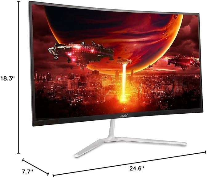 acer Nitro 27" WQHD 2560 x 1440 1500R Curved PC Gaming Monitor | AMD FreeSync Premium | 180Hz Refresh | 1ms VRB | VESA Mountable | HDR10 | 1 x Display Port 1.2 & 2 x HDMI 2.0 | EDA270U Pbmiipx - Image 16