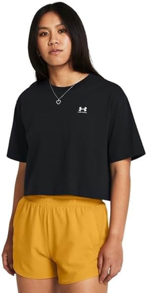 Under Armour Womens Boxy Crop Logo Short Sleeve T Shirt - Product Image