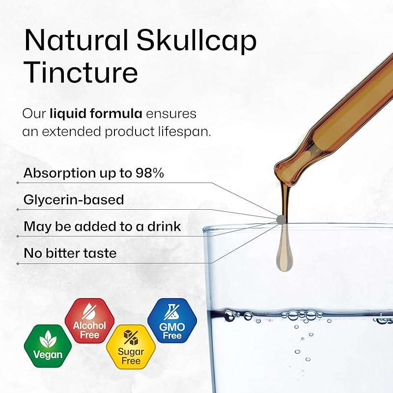 BIO KRAUTER® Skullcap Tincture for Calm & Relaxation - Liquid Skullcap Herb 4 Fl.Oz 56 Days of Supply - Pure & Vegan Sleep Supplement - Calm Drops 680 mg per Serving Alcohol & Sugar Free - Image 4