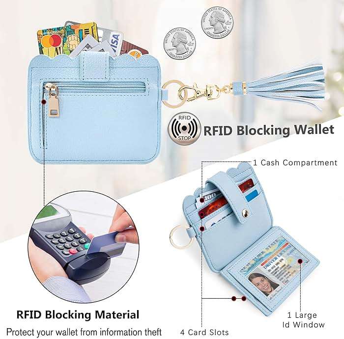 Lostars Wristlet Wallet for Women with Keychain – RFID Card Holder Small Wallet Wristlet with Key Ring - Image 4