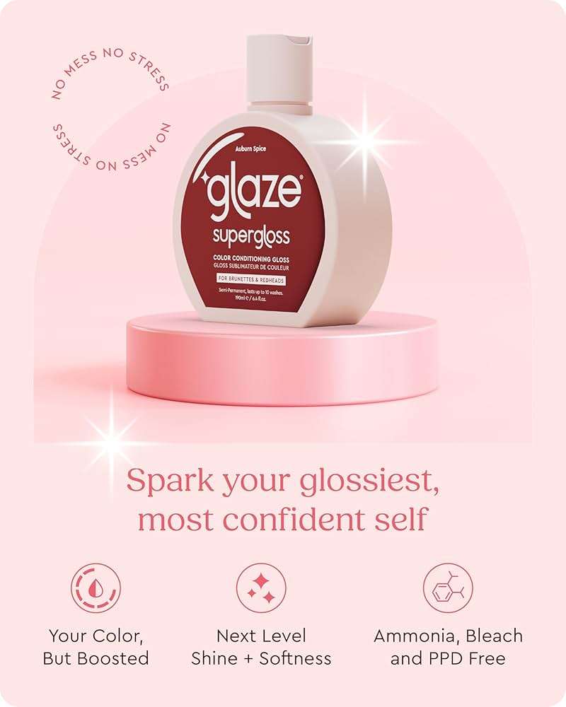 Glaze Color Conditioning Gloss - Tinted Moisturizer for Brown or Red Hair, Boosts Color and Shine, Repairs Damage - Auburn Spice, 6.4 oz - Image 3