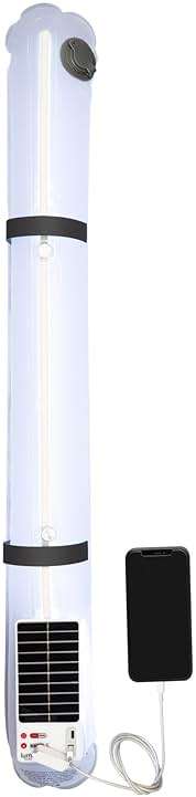 LuminAID Solar Beam with Phone Charger - Shatterproof & Waterproof Inflatable Tube Lantern with 300 Lumens of Bright LED - Perfect for Camping, Backpacking, Hiking, Emergency - Image 1