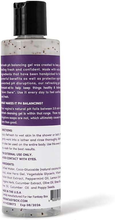 Her Fantasy Box | Refresh pH Balancing Shower Gel - Natural Feminine Hygiene Solution for Gentle Cleansing, Odor Control, and Skin Nourishment - pH-Balanced Formula for All Skin Types (8 oz) - Image 2