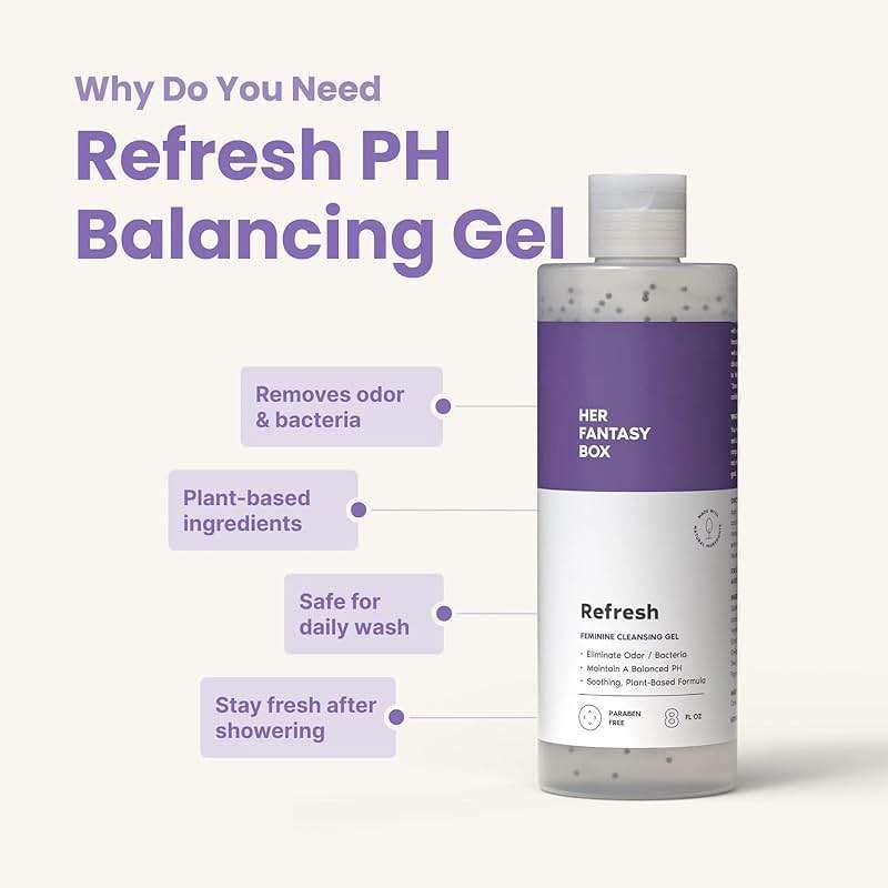 Her Fantasy Box | Refresh pH Balancing Shower Gel - Natural Feminine Hygiene Solution for Gentle Cleansing, Odor Control, and Skin Nourishment - pH-Balanced Formula for All Skin Types (8 oz) - Image 3