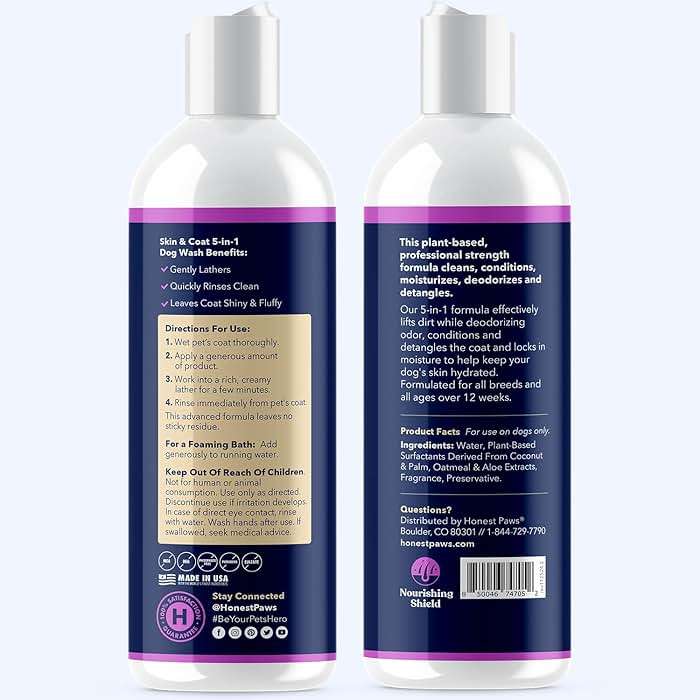 Honest Paws Dog Shampoo and Conditioner - Premium Dog Wash for Allergies and Dry, Itchy, Moisturizing for Sensitive Skin - Sulfate Free, Plant Based, All Natural - Oatmeal & Lavender - 16 Fl Oz - Image 6