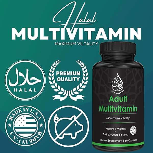 Iman Vitamins Halal Complete Multivitamin Capsules for Adults Men & Women | 42 Fruit & Vegetable Blend with Iron, Zinc, CoQ10, Folic Acid, and Vitamin A, B1, B3, B6, B12, C, D3, E | 60 Count - Image 4