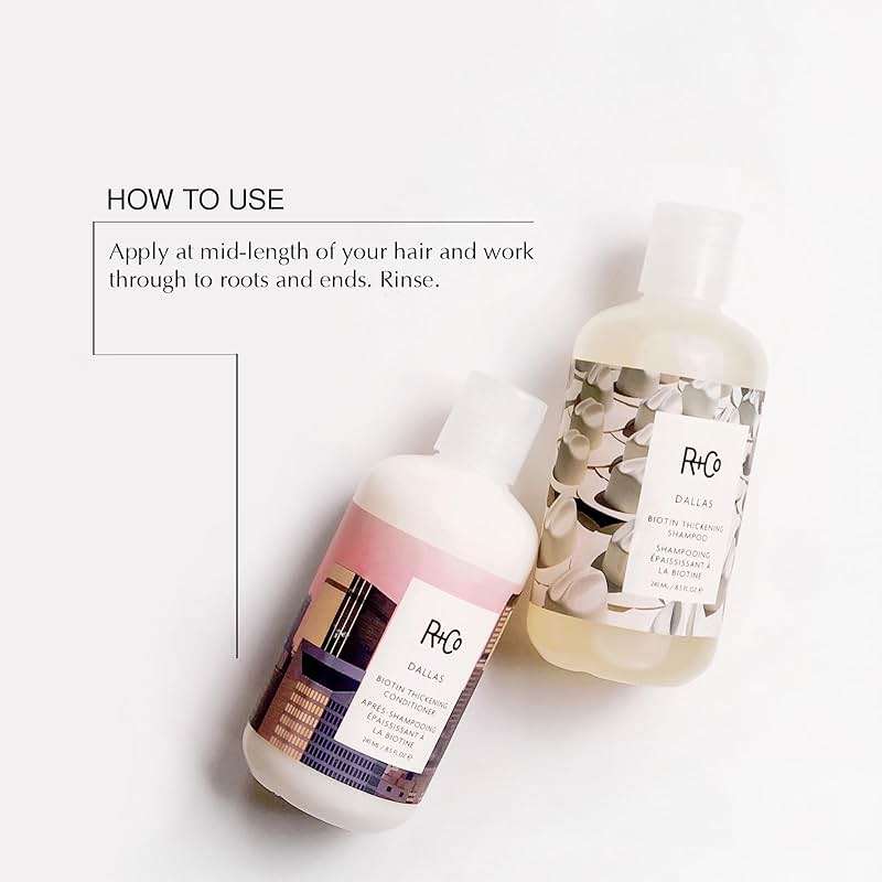R+Co Dallas Biotin Thickening Shampoo and Conditioner Set– Volumizing Formula for Fine, Thin Hair – Adds Strength, Body & Fullness – Sulfate-Free, Vegan & Cruelty-Free – 8.5 oz 2PK+ Sample - Image 3