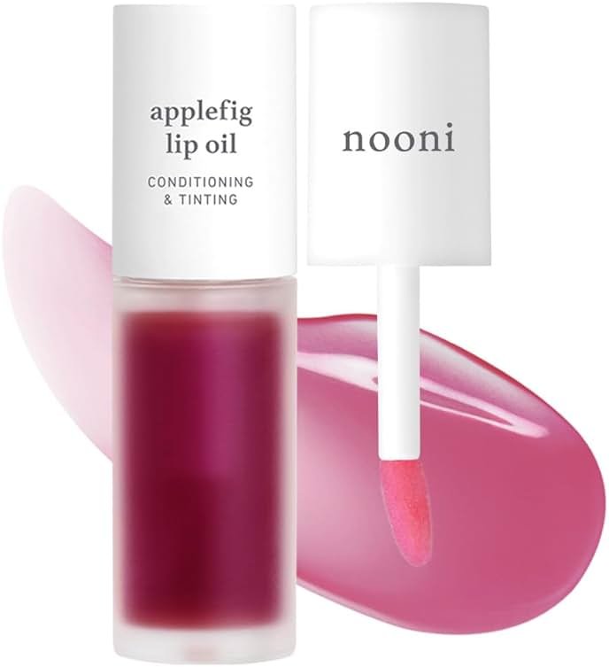 NOONI Korean Lip Oil - Applefig | Long-Lasting, Moisturizing, Plumping, Revitalizing for Dry Lips, Waterproof, No Peel Off, Hydrating, Nourishing Crystal Clear Lip Stain, 0.12 FL Oz - Product Image