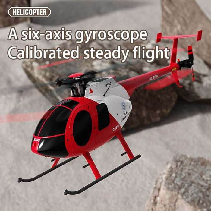 Ssccgym 335MM MD500 C189 Remote Control Helicopter Aircraft Add Optical Flow Positioning 1/28 Scale RC Heli Maintain Altitude Hover RTF US Rescue Helicopter RTF 2Batteries - Image 4