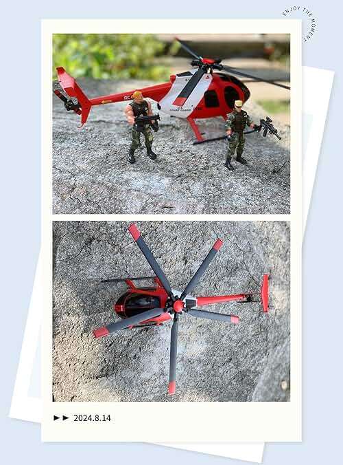Ssccgym 335MM MD500 C189 Remote Control Helicopter Aircraft Add Optical Flow Positioning 1/28 Scale RC Heli Maintain Altitude Hover RTF US Rescue Helicopter RTF 2Batteries - Image 7