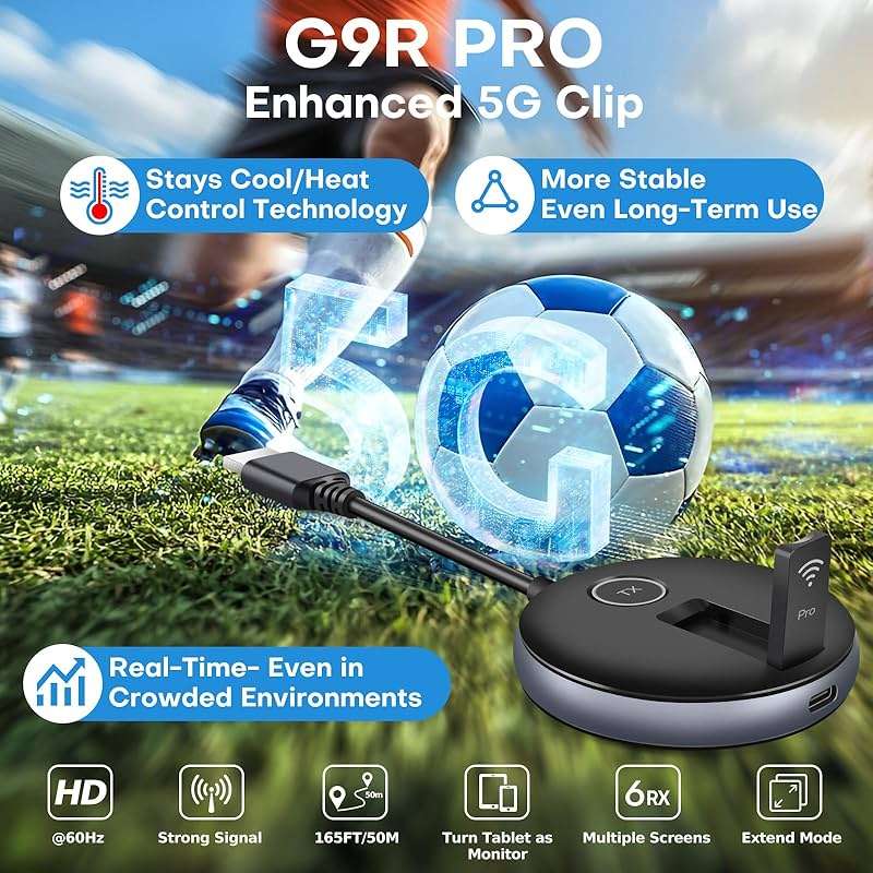 Wireless HDMI G9R Pro- One Transmitter and Two Receivers, Wirelessly Simultaneous Expansion of Multiple TVs- 165FT/50M 5.8G/2.4G @60Hz, Plug and Play Extender Kit- Streaming from Laptop/PC to Multi-TV - Image 8