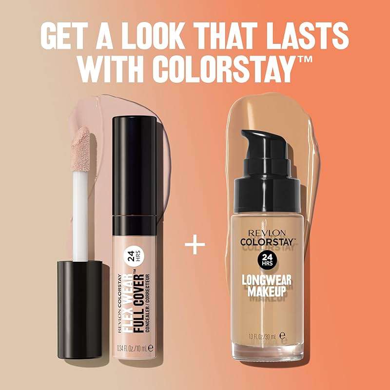 Revlon ColorStay Flex Wear, Full Cover Non-Creasing Concealer, Infused with Hyaluronic Acid & Vitamin E, Flexible Longwear, 005 Fair, 0.34 Fl Oz - Image 14
