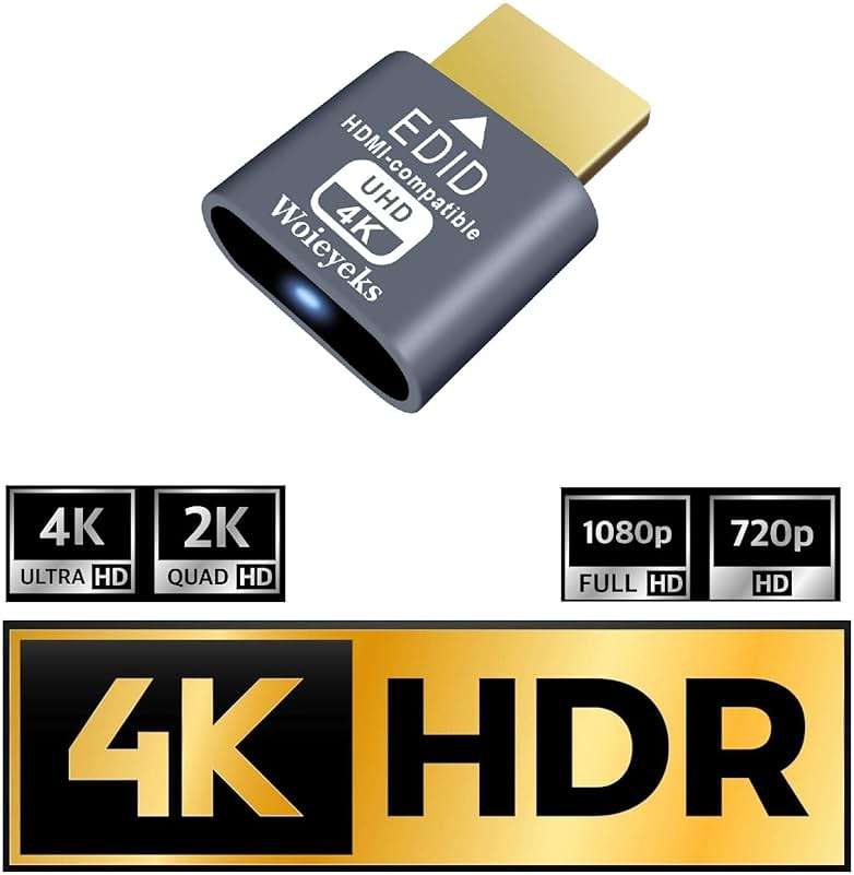 Woieyeks 3 Pack HDMI Dummy Plug 4K HDR,Virtual Monitor EDID Emulator, Headless Display Adapter,Supports up to 4k@60Hz,1080@120Hz - Image 6