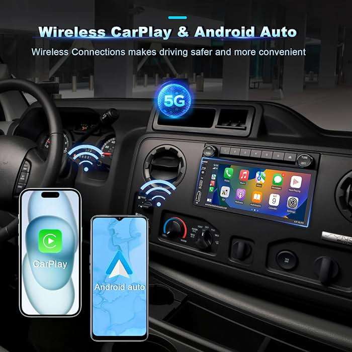 Wireless Single Din Car Stereo with Apple Carplay,IPS Touch Screen Car Radio with Bluetooth,Backup Camera,FM/AM Car Radio,Car Play Android Auto,AUXTF,Type-C,USB - Image 2