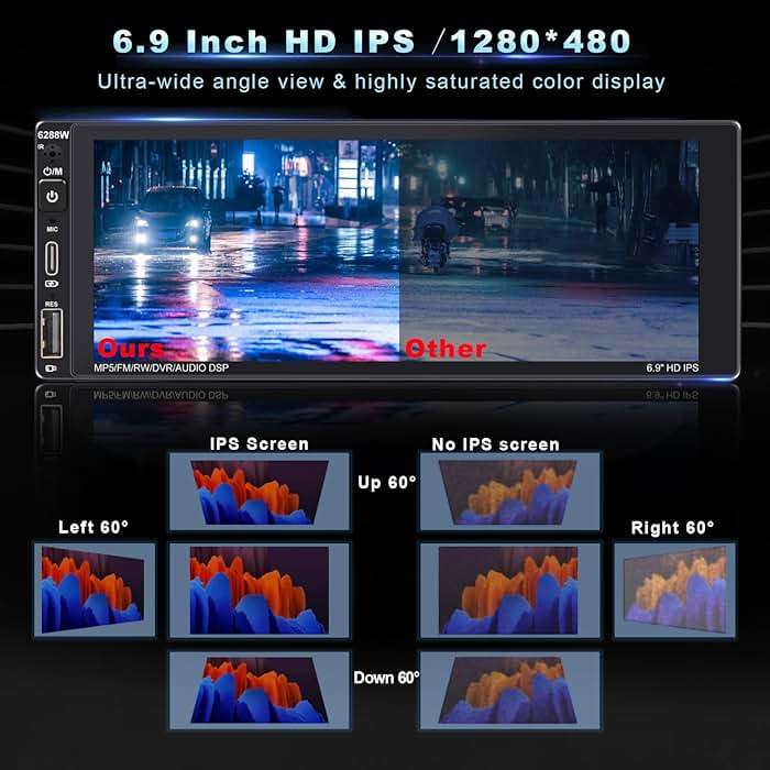 Wireless Single Din Car Stereo with Apple Carplay,IPS Touch Screen Car Radio with Bluetooth,Backup Camera,FM/AM Car Radio,Car Play Android Auto,AUXTF,Type-C,USB - Image 3