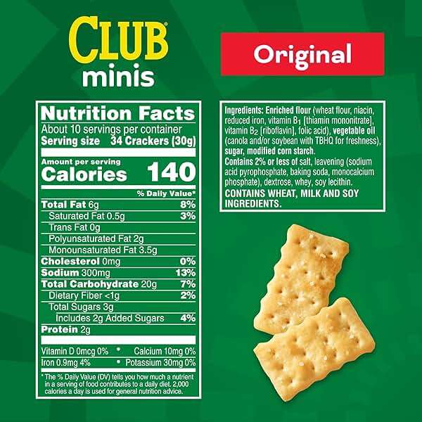 Club Minis Crackers, Lunch Snack, Original, 11oz Box - Image 2
