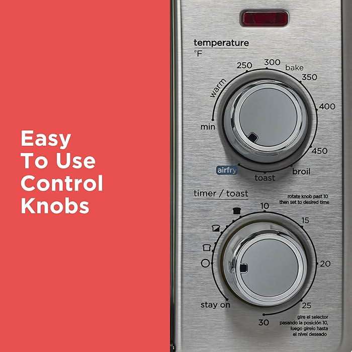 BLACK+DECKER Crisp 'N Bake Air Fry Countertop Convection Toaster Oven, Medium Capacity, 4-Slice, 5-in-1, Fits 9” Pizza, 30-Min Timer, Bake, Broil, Air Fry, Toast, Keep Warm, Stainless Steel - Image 6