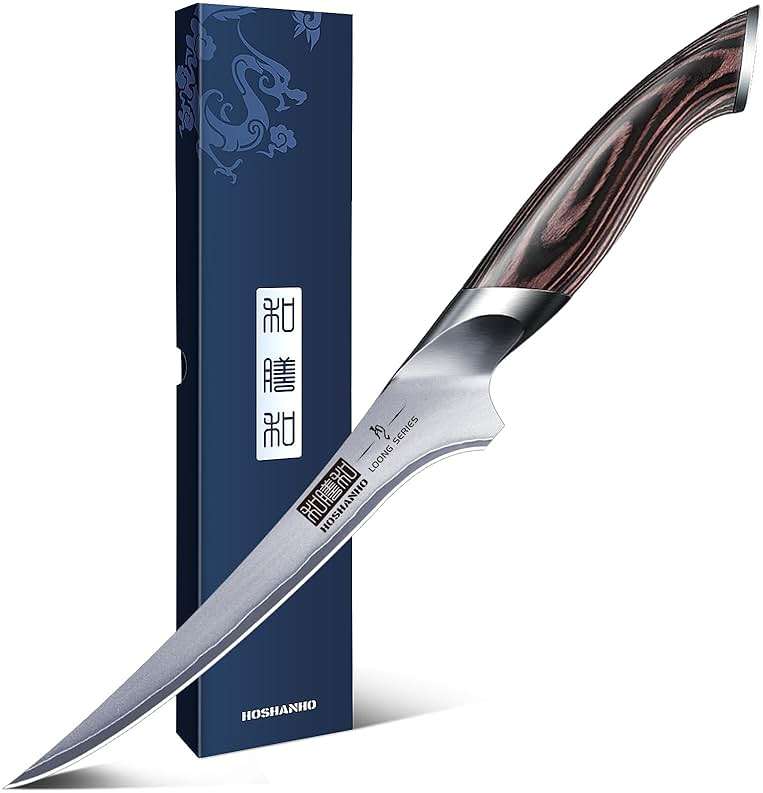 HOSHANHO Fillet Knife 7 Inch, Super Sharp Boning Knife in High Carbon Stainless Steel, Professional Japanese Fish Knives for Meat Poultry Cutting - Image 1