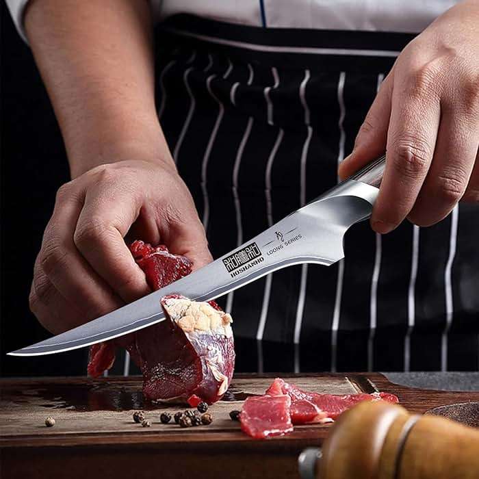 HOSHANHO Fillet Knife 7 Inch, Super Sharp Boning Knife in High Carbon Stainless Steel, Professional Japanese Fish Knives for Meat Poultry Cutting - Image 2