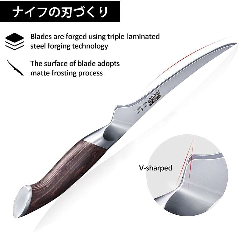 HOSHANHO Fillet Knife 7 Inch, Super Sharp Boning Knife in High Carbon Stainless Steel, Professional Japanese Fish Knives for Meat Poultry Cutting - Image 3